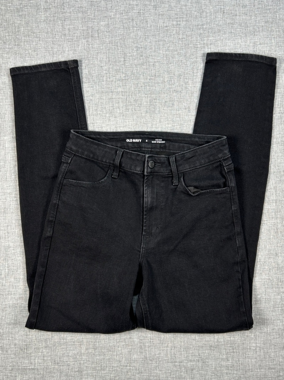 Old Navy WOW Straight Jeans Womens 4 Black High Rise Stretch Denim